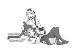 2022 2girls annoyed bangs bracer crossed_legs folded_clothes folding_clothes greyscale hairband hakama hakama_short_skirt hakama_skirt headband japanese_clothes jewelry kantai_collection kneeling lap_pillow long_hair looking_at_another looking_down looking_up lying monochrome multiple_girls nintendo_switch on_back open_mouth panties pantyshot playing_games ring shoukaku_(kancolle) shoukaku_(kantai_collection) simple_background sketch skirt tasuki thigh-highs thighhighs twintails underwear weidashming white_background zuikaku_(kancolle)