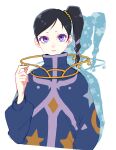  1boy 4lily black_hair character_request closed_mouth hair_ornament highres jay_(tales) long_hair looking_at_viewer male_child male_focus side_ponytail solo tales_of_(series) tales_of_legendia violet_eyes 