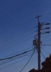  alu.m_(alpcmas) blue_sky commentary_request contrail evening highres no_humans original outdoors power_lines scenery sky still_life utility_pole 