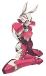  1girl alien animal_ears arcee blue_eyes breasts humanoid_robot medium_breasts non-web_source panties pink_panties rabbit_ears rabbit_tail robot seiza simple_background sitting solo tail transformers transformers_animated underwear white_background 