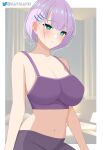  1girl absurdres bangs bed bedroom blush breasts highres hololive hololive_indonesia pavolia_reine short_hair 