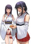  2girls asymmetrical_docking bangs bare_shoulders bloom blush breasts closed_eyes commentary_request detached_sleeves fusou_(kancolle) fusou_(kantai_collection) japanese_clothes kantai_collection large_breasts long_hair long_sleeves looking_at_another multiple_girls profile tantaka00 white_sleeves wide_sleeves yamashiro_(kancolle) yamashiro_(kantai_collection) 