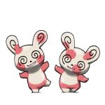 @_@ blacknirrow english_commentary leg_up legs_together no_humans open_mouth pokemon pokemon_(creature) simple_background smile spinda standing standing_on_one_leg white_background 