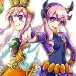 2girls crown dragon_girl dress puzzle_&amp;_dragons