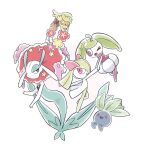  :o ;d brown_eyes chirosamu closed_mouth comfey commentary_request florges flower highres kirlia no_humans oddish one_eye_closed pink_eyes pokemon pokemon_(creature) red_eyes simple_background smile steenee white_background 
