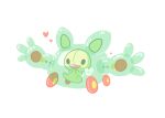  :d black_eyes commentary_request full_body heart highres no_humans oimo_kenpi open_mouth pokemon pokemon_(creature) reuniclus simple_background smile solo white_background 