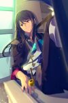  2boys black_hair brown_eyes closed_mouth dog echo_(circa) male_focus multiple_boys pointy_ears repede_(tales) shadow smile smoking_pipe tales_of_(series) tales_of_vesperia window yuri_lowell 