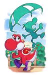  2boys alternate_color animal blue_sky clouds game_&amp;_watch hankuri looking_at_another looking_to_the_side mr._game_&amp;_watch multiple_boys parachute saddle sky super_mario_bros. super_mario_world_2:_yoshi&#039;s_island super_smash_bros. walking yoshi 
