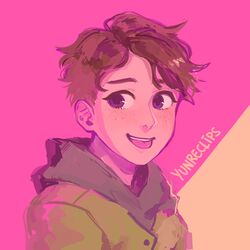  1boy artist_name brown_hair freckles green_hoodie highres hood hoodie koyuxim male_child male_focus pink_background scott_malkinson sketch solo south_park teeth tongue tongue_out upper_body upper_teeth violet_eyes 