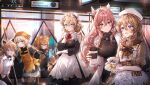  6+girls :t ;p absurdres akanbe animal_ears apron black_dress blonde_hair blue_eyes brown_hair checkerboard_cookie commentary_request cookie cup dress fnc_(girls&#039;_frontline) food fox_ears g36_(girls&#039;_frontline) girls&#039;_frontline_neural_cloud girls_frontline gloves hair_between_eyes hat head_scarf highres holding holding_cookie holding_cup holding_food idw_(girls&#039;_frontline) jacket korean_commentary labcoat long_hair m1897_(girls&#039;_frontline) maid_headdress multiple_girls one_eye_closed open_mouth pantyhose persicaria_(girls&#039;_frontline_nc) pillo pink_eyes pink_hair pleated_skirt pout ribbed_sweater riko_(girls&#039;_frontline_nc) rubber_gloves shirt short_hair skirt smile sweater tongue tongue_out white_shirt white_skirt yellow_eyes 