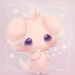  alternate_color animal_ears espurr fluffy hand_on_own_chin highres looking_up no_humans pink_background pink_fur pokemon pokemon_(creature) shiny_pokemon solo tail user_ysxk2458 violet_eyes 