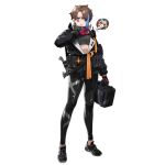  1girl axe belt_pouch black_pants blue_eyes briefcase brown_hair character_request facial_mark girls_frontline hair_over_one_eye jacket looking_at_viewer multicolored_hair official_art open_clothes open_jacket pants pouch shoes short_hair solo spoken_character standing streaked_hair tec-9_(girls&#039;_frontline) tec-9_(wiretap_mystery)_(girls&#039;_frontline) transparent_background walkie-talkie xu_(245506772) 