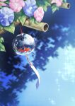  architecture bell east_asian_architecture flower highres morning_glory uburubur wind wind_chime wind_chime_focus 