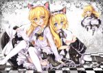  abyss_of_parliament animal_ears bespectacled blonde_hair blue_eyes braid cat_ears doll glasses hairband hat kirisame_marisa long_hair north_abyssor shanghai shanghai_doll short_hair thighhighs touhou witch_hat yellow_eyes 