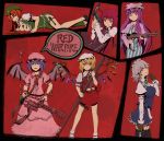  between_breasts explosive flandre_scarlet gatling_gun grenade gun highres hong_meiling izayoi_sakuya knife koakuma patchouli_knowledge remilia_scarlet rifle ryuutansai shotgun the_embodiment_of_scarlet_devil thighhighs touhou trigger_discipline weapon 