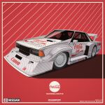  absurdres canon_(company) car coca-cola ground_vehicle highres motor_vehicle nissan nissan_bluebird no_humans original product_placement race_vehicle racecar run_rotary sports_car vehicle_focus 