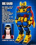  1girl big_barda black_hair blue_eyes character_name circlet crossover dc_comics english_commentary english_text glowing glowing_eyes green_eyes grid_background gundam justice_league lips long_hair machinery mashup mecha mechanization mobile_suit portrait robot signature sketch turbomiracle western_comics_(style) 