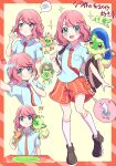  1boy absurdres backpack bag florian_(pokemon) food highres non-web_source otoko_no_ko pokemon pokemon_(game) pokemon_sv sandwich school_swimsuit shota sprigatito swimsuit 