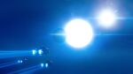  absurdres blue_theme dofresh highres infinite_fleet no_humans official_art planet scenery science_fiction space spacecraft 