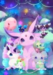  1other 6+others absurdres alternate_color animal animal_ear_fluff animal_focus bangs blue_eyes blue_hair blush bow bright_pupils celebi closed_mouth colored_skin cosmog double_bun dress duosion espeon espurr flat_chest forehead_jewel forest forked_tail full_body galarian_ponyta gem gothorita green_hair green_skin hair_bun hair_over_one_eye hat highres horns horse kirlia leaf looking_at_another looking_at_viewer looking_to_the_side lunatone medium_hair mew multicolored_hair multicolored_skin multiple_others munna mushroom nature no_humans open_mouth outdoors plant pokemon pokemon_(creature) pokemon_(game) ponyta purple_hair red_eyes red_gemstone shiny short_hair sidelocks single_horn sitting smile solid_oval_eyes standing star_(symbol) tail tree two-tone_hair two-tone_skin two_side_up ushiina violet_eyes white_bow white_skin yellow_eyes 