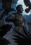  bird bird_wings claws crow full_moon gwent_(game) highres male_focus moon night non-web_source realistic regis the_witcher_(series) the_witcher_3 vampire wings 
