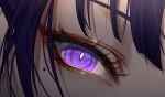  1girl asagizuisen close-up eyelashes eyeshadow genshin_impact makeup mole mole_under_eye purple_hair raiden_shogun red_eyeshadow violet_eyes 