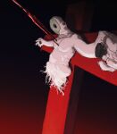  cross crucifixion from_side highres lance_of_longinus latin_cross lilith_(evangelion) luqosan neon_genesis_evangelion no_humans solo 