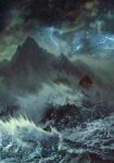  akreon clouds cloudy_sky gwent_(game) lightning mountain ocean ship sky storm the_witcher_(series) watercraft watermark 