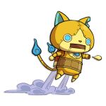  belt cat cat_tail flying gold goldenyan jetpack mechanical_arms mechanical_parts official_art robot tail white_background youkai_watch 
