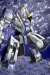  byakuchi full_body grass highres kyoukai_senki masalu_kai mecha night night_sky no_humans outdoors robot sky solo standing 