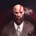  angry beard black_suit facial_hair formal furious god_of_war kratos non-web_source pale_skin smoking suit 