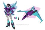  1girl aircraft airplane autobotpower breasts curvy fighter_jet hands_on_hips high_heels highres humanoid_robot jet medium_breasts military military_vehicle panties purple_lips purple_panties red_eyes robot slipstream_(transformers) solo thighs transformers underwear wings 