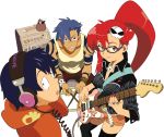   guitar headphones kamina glasses simon tengen_toppa_gurren_lagann vector yoko  