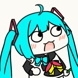 1girl hatsune_miku mutsuki_face open_mouth seseren twintails vocaloid