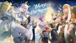  artist_request basket black_gloves blade_(nu_carnival) blonde_hair blue_hair cat christmas christmas_lights christmas_tree commentary copyright_name cup drinking edmond_(nu_carnival) english_commentary food fork fur_trim gift gloves green_hair hair_over_eyes hand_in_pocket holding holding_basket holding_cup holding_fork holding_plate kuya_(nu_carnival) light_blue_hair male_focus merry_christmas multicolored_hair nu_carnival official_art olivine_(nu_carnival) outdoors pants pectorals plate pudding purple_hair quincy_(nu_carnival) sharp_teeth short_hair sparkle standing streaked_hair tanuki teeth white_hair white_pants 