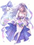  1girl bridal_veil bride dress elbow_gloves gloves highres original solo trtr_bz veil violet_eyes wedding_dress white_background 