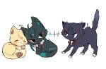  3boys aether_(genshin_impact) ahoge all_fours angry animal animal_ear_fluff animal_ears animalization artist_name bangs black_eyes blonde_hair blush bow bowtie brown_fur cat cat_ears cat_tail closed_eyes closed_mouth colored_sclera genshin_impact gold green_fur green_hair grey_fur grey_hair highres jealous jewelry leaf love_triangle male_focus multicolored_hair multiple_boys munaihah necklace no_mouth pearl_necklace pom_pom_(clothes) purple_fur purple_hair red_bow red_bowtie red_eyeliner scaramouche_(genshin_impact) scarf short_hair sidelocks simple_background sitting smile standing tail tassel two-tone_fur two-tone_hair v-shaped_eyebrows violet_eyes vision_(genshin_impact) white_background white_fur white_scarf xiao_(genshin_impact) yellow_fur yellow_sclera 