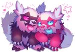  alternate_color claws commentary_request fangs galarian_zigzagoon kokemushi_(kuru_fox) no_humans one_eye_closed open_mouth pink_eyes pokemon pokemon_(creature) shiny_pokemon smile star_(symbol) tongue tongue_out white_background 