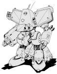 battletech cannon claws full_body greyscale jiang_(takuminowebmail) mecha monochrome no_humans robot science_fiction simple_background standing walker white_background