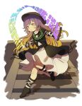  1girl ajirogasa bead_necklace beads black_footwear boots brown_eyes cross-laced_clothes dress full_body hat highres hijiri_byakuren holding holding_scroll jewelry long_hair long_sleeves necklace open_mouth purple_hair scroll solo sorcerer&#039;s_sutra_scroll sweetpotatojelly touhou white_dress 