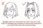 2girls :d :o bangs do_not english_commentary english_text eyebrows_visible_through_hair hair_between_eyes hair_intake hair_intakes head_only meme monochrome open_mouth short_hair sidelocks simple_background sketch smile sweatdrop white_background