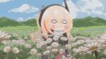 1girl animated_gif flower_field girls_frontline girls_frontline:healing m4_sopmod_ii_jr spinning