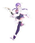  aisha_(elsword) bow elsword gloves heart miniskirt open_mouth purple_eyes purple_hair rotix running skirt solo thigh-highs thighhighs twintails violet_eyes wand white_background zettai_ryouiki 