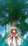  forest green_eyes highres hinoue_itaru kanbe_kotori nature rewrite school_uniform seifuku twin_braids 