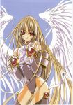  1girl angel angel_dust blonde_hair character_request female nanase_aoi red_eyes solo tagme wings 