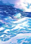  afloat clouds commentary day eko_(wk_egg) highres innertube looking_up no_humans ocean outdoors pokemon pokemon_(creature) quagsire sky solo twitter_username water watermark 