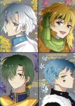  4boys akatsuki_no_yona blonde_hair blue_eyes blue_hair closed_mouth commentary_request green_hair highres jae-ha_(akatsuki_no_yona) kija_(akatsuki_no_yona) long_hair looking_at_viewer low_ponytail male_focus multiple_boys open_mouth shin-ah_(akatsuki_no_yona) short_hair to_mi4922 violet_eyes yellow_eyes zeno_(akatsuki_no_yona) 