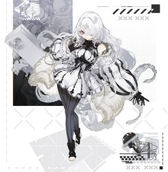  1girl absurdres bare_shoulders barefoot creature_and_personification from_above full_body halterneck highres jellyfish long_hair looking_up original outstretched_arms pale_skin personification shiba_(s_hi_ba_) solo suitcase tentacles tsurime white_hair 