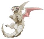  absurdres animal animal_focus chimera dragon flying full_body fusion highres hooves no_humans omarumaru open_mouth original profile sheep simple_background solo tongue white_background wings yellow_eyes 