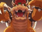  1boy armlet bowser bracelet claws collar horns jewelry looking_at_viewer open_mouth redhead sharp_teeth spiked_armlet spiked_bracelet spiked_collar spikes super_mario_bros. teeth ya_mari_6363 
